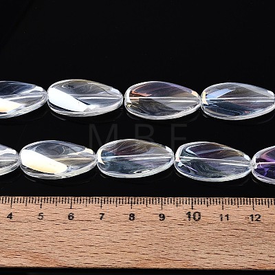 Electroplate Transparent Glass Beads Strands EGLA-N055-02A-1