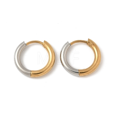 304 Stainless Steel Two Tone Hoop Earrings EJEW-P313-02A-G-1