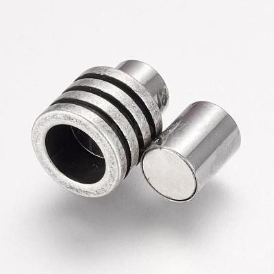 304 Stainless Steel Magnetic Clasps with Glue-in Ends STAS-F124-01-1