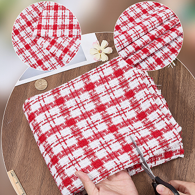 Tartan Chemical Fiber Fabric DIY-WH0591-521A-1