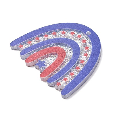 Independence Day Printed Transparent Acrylic Pendants OACR-B055-02E-1