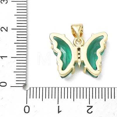 Brass Micro Pave Clear Cubic Zirconia Pendants CU-CBA83A6-05G-15-1