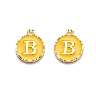 Golden Plated Alloy Enamel Charms ENAM-Q437-13B-1