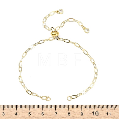 3MM Brass Paperclip Chain Slider Bracelet Making AJEW-JB01602-1