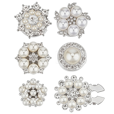 6Pcs Alloy Rhinestone Cufflinks JEWB-PH01307-1