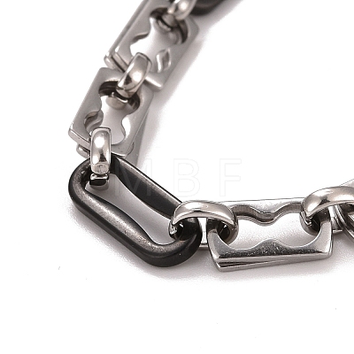 304 Stainless Steel Oval Link Chains Bracelet STAS-E160-08EBP-1