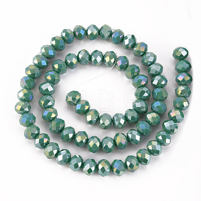 Electroplate Glass Beads Strands X-EGLA-A034-P8mm-B20-1