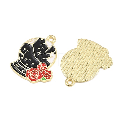 Alloy with Black Enamel Pendants AL-CBA2919-02G-06-1
