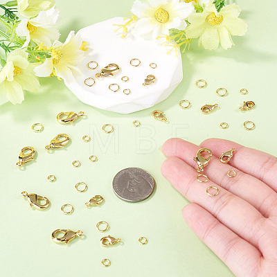 16Pcs 2 Styles Brass Lobster Claw Clasps KK-TA0009-17-1