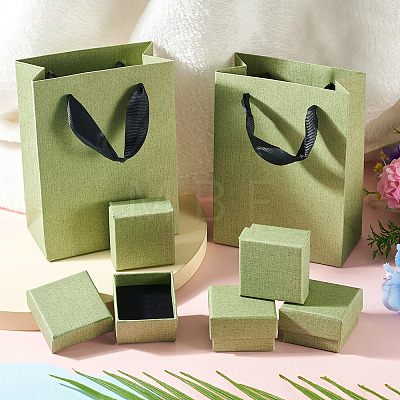 5Pcs Square Paper Jewelry Display Cases CON-TA0001-39A-01-1