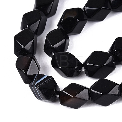 Natural Black Agate Beads Strands GG-N361-06A-07-1