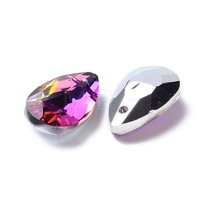 Faceted Teardrop Glass Pendants GLAA-O008-A24-1
