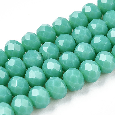 Opaque Solid Color Glass Beads Strands EGLA-A034-P8mm-D31-1