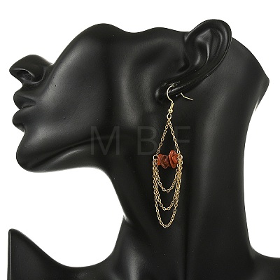 Natural Red Jasper Dangle Earrings EJEW-JE07287-02-1