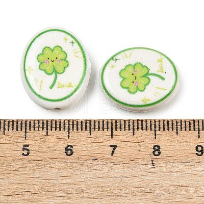 Printed Handmade Porcelain Beads PORC-B009-01E-1