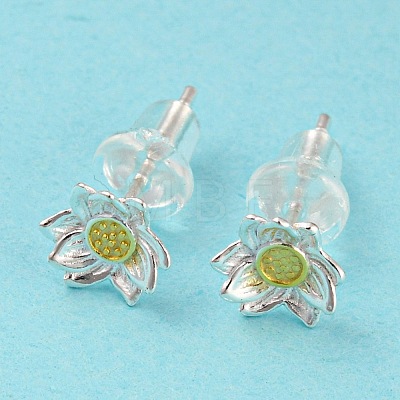 Two Tone 999 Sterling Silver Stud Earrings STER-P052-A03-S-1
