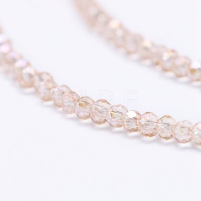 Electroplate Glass Beads Strands X-EGLA-K010-FR01-1