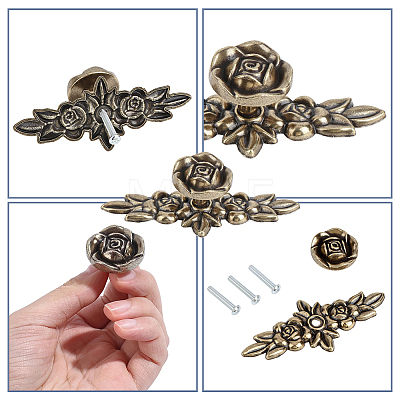 Flower Zinc Alloy Drawer Handle FIND-WH0366-399-1