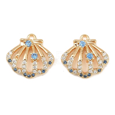 Brass Micro Pave Cubic Zirconia Charms X-KK-F906-13G-1