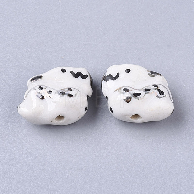 Handmade Bunny Porcelain Beads X-PORC-N004-97-1