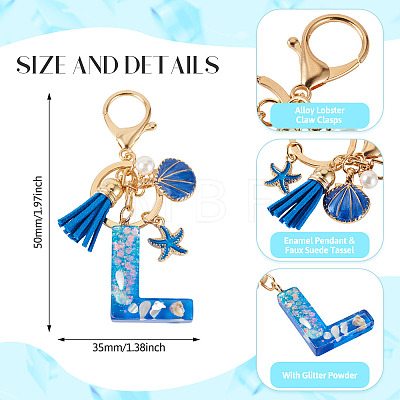 Star Resin & Shell Keychains KEYC-TAC00087-01L-1