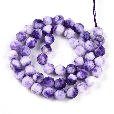 Dyed Natural White Jade Beads Strands G-T139-8mm-45R-1