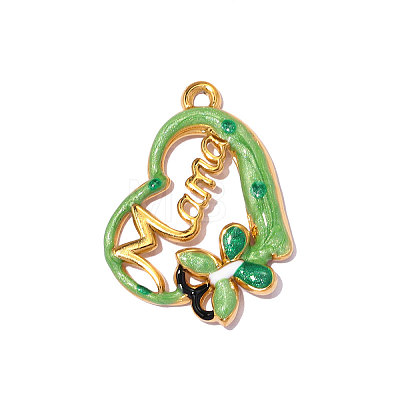 Mother's Day 304 Stainless Steel Enamel Pendants STAS-OY013-86G-1