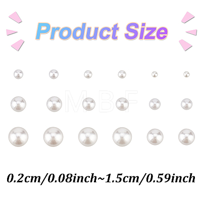 18 Pairs 18 Style ABS Plastic Imitation Pearl Stud Earrings for Women EJEW-AN0002-70-1