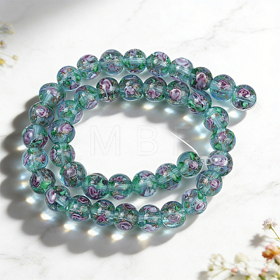 1 Strand Handmade Glod Sand Lampwork Beads Strands LAMP-PA0001-77A-1
