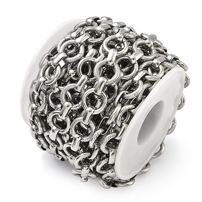 304 Stainless Steel Flat Round Link Chains CHS-Z008-02P-1