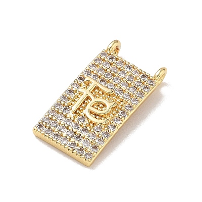 Religion Brass Micro Pave Clear Cubic Zirconia Pendants KK-L268-026G-02-1