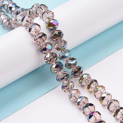 Transparent Electroplate Glass Beads Strands GLAA-F122-02B-1