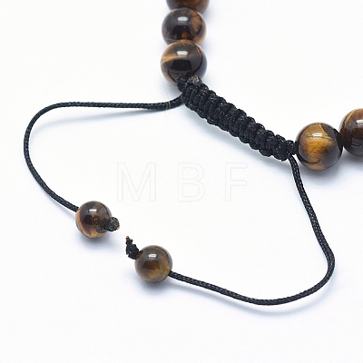 Adjustable Alloy Lion Braided Bead Bracelets sgBJEW-SZ0001-71-1