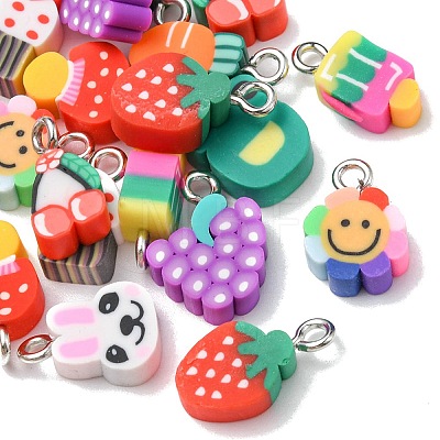 20Pcs 10 Style Handmade Polymer Clay Charms CLAY-YW0001-75-1