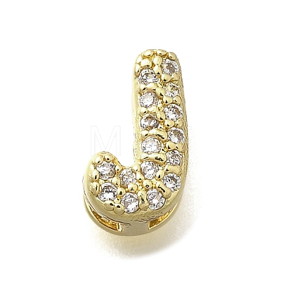 Brass Micro Pave Cubic Zirconia Letter Multi-Strand Links KK-D295-32G-10-1