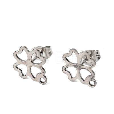 Non-Tarnish 201 Stainless Steel Stud Earring Findings EJEW-A071-14A-P-01-1