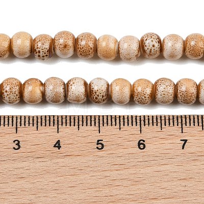 Handmade Fancy Antique Glazed Porcelain Ceramic Round Beads Strands PORC-L019-6mm-06-1