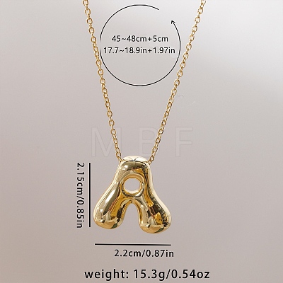 Brass Chunky Initial Pendant Necklaces WG97A63-01-1