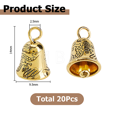 Alloy Bell Charms FIND-WH0173-417AG-1