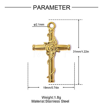 304 Stainless Steel Pendants STAS-OY015-42G-1
