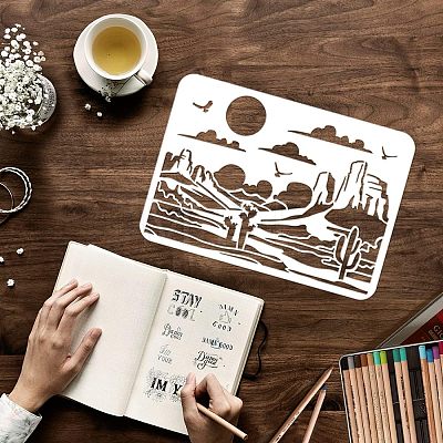 Plastic Reusable Drawing Painting Stencils Templates DIY-WH0202-255-1