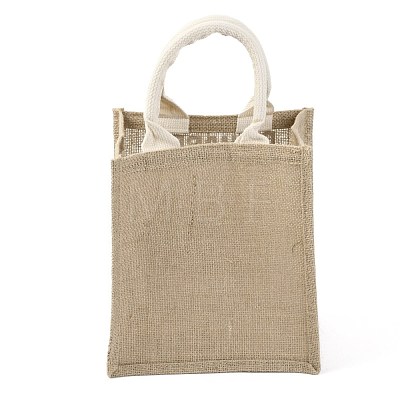 Jute Tote Bags Soft Cotton Handles Laminated Interior ABAG-F003-09B-1