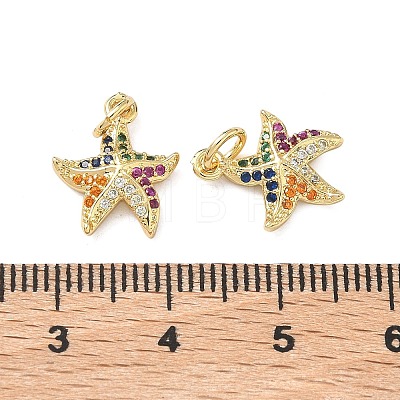 Brass Micro Pave Cubic Zirconia Charms KK-F930-22G-1