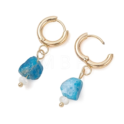 Natural Peridot & Apatite & Topaz & Lodolite Quartz Dangle Hoop Earrings EJEW-JE07246-1