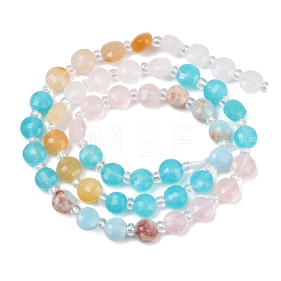Dyed Natural White Jade & Yellow Aventurine & Synthetic Shoushan Stone Beads Strands G-Z135-B08-1