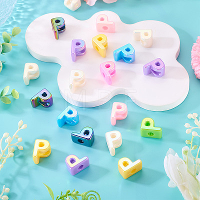 20Pcs UV Plating Opaque Acrylic European Beads OACR-TADJ0001-16P-1