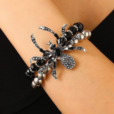 Punk Style Alloy Plastic Charm Bracelets BJEW-K269-01P-1