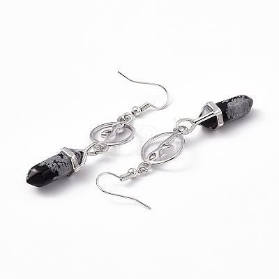 Gemstone Bullet & Dancer Dangle Earrings EJEW-I276-05P-1