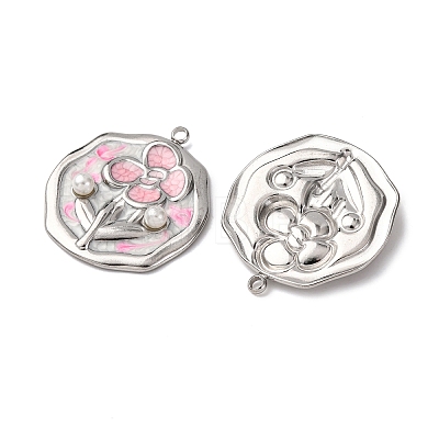 304 Stainless Steel Enamel Pendants STAS-P406-26C-P-1
