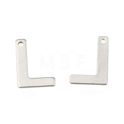304 Stainless Steel Letter Charms X-STAS-O072-L-1